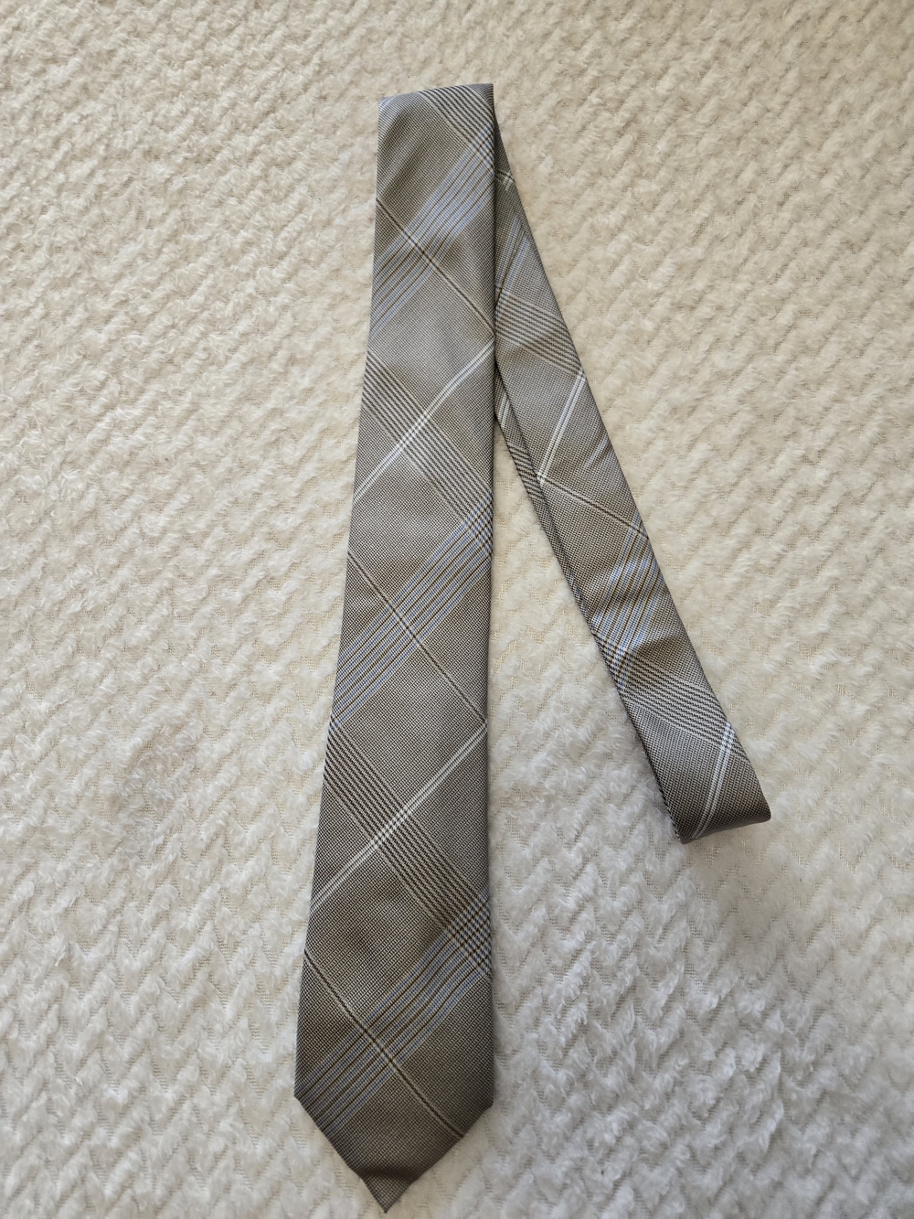 Vince Camuto Gray Plaid Silk Tie
